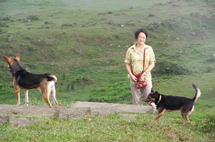 Sister Mei and the Chen little brother and sister strolling in the Taoyuan Valley